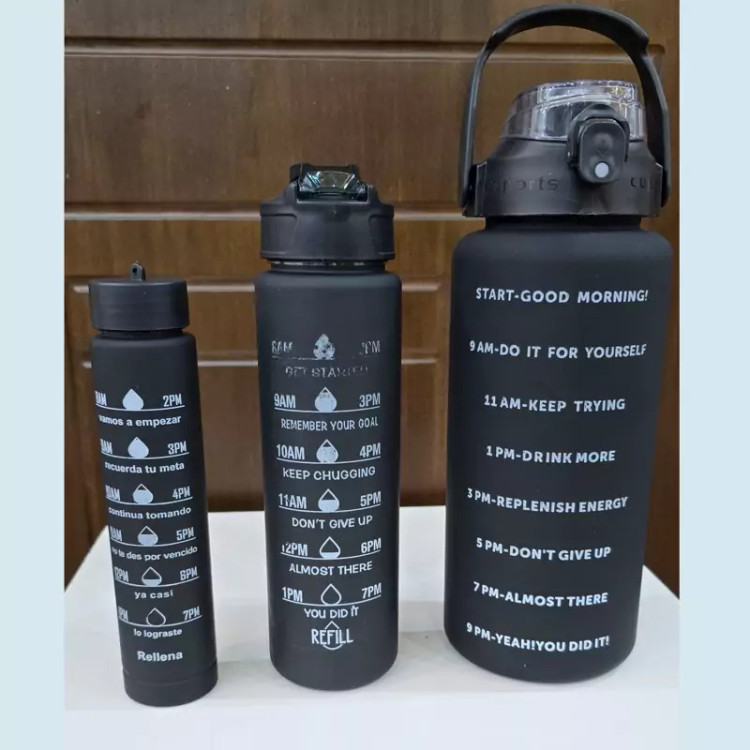 قمقمه _ بطری آب ست پرمیوم 3 تکه Rossel Premium flask رنگ مشکی