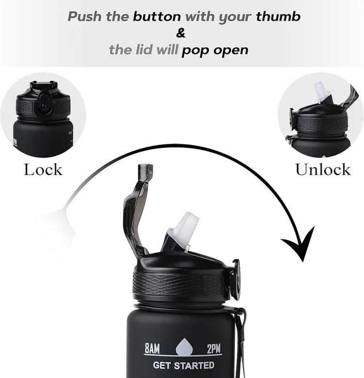 درب تاشو بطری ورزشی ۹۰۰ سیسی پاستیلی