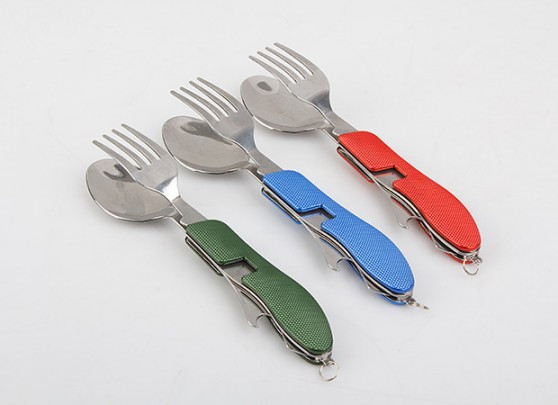 رنگبندی ست قاشق ، چنگال و چاقو سفری و کوهنوردی تاشو (سرهم)