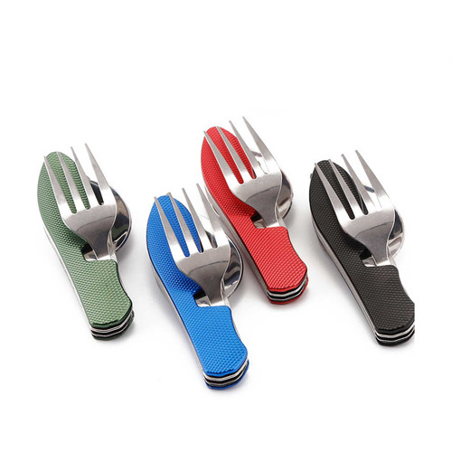 رنگبندی ست قاشق ، چنگال و چاقو سفری و کوهنوردی تاشو (سرهم)