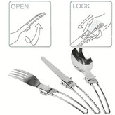 ست قاشق چنگال چاقوی تاشو استیل کوهنوردی و کمپینگ