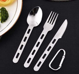 ست قاشق ، چنگال ، چاقو کارابین دار استیل کمپینگ و کوهنوردی