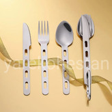 ست قاشق ، چنگال ، چاقو کارابین دار استیل کمپینگ و کوهنوردی