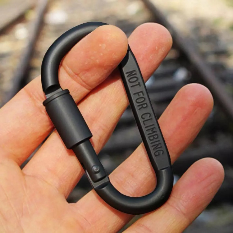 Aluminum screw carabiner for carrying equipment
