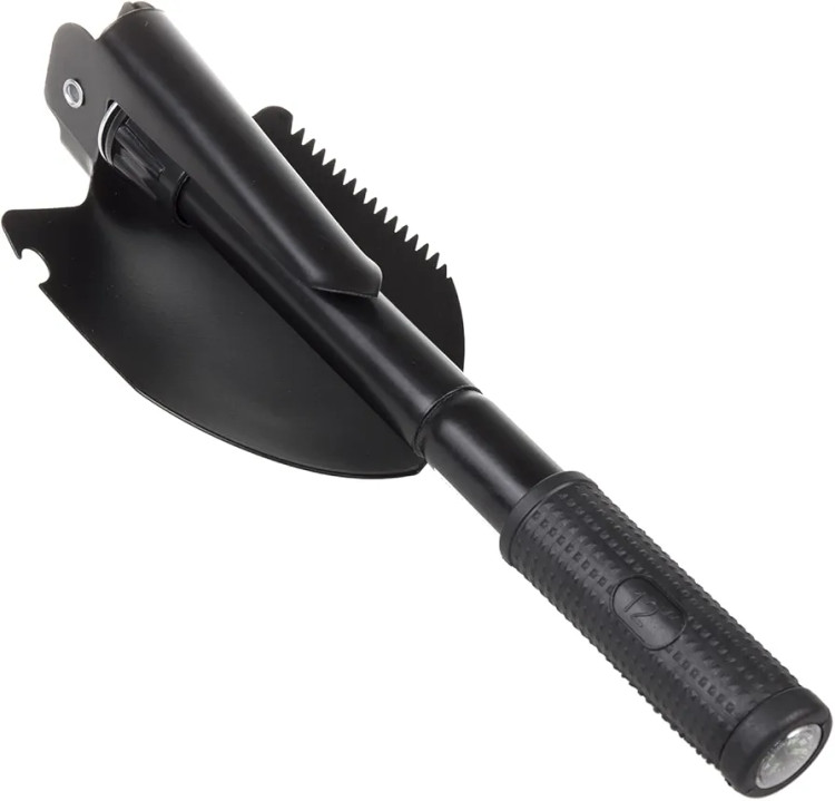 بیل کلنگ تاشو، MoreChioce قابل حمل 41.5 سانتی متر بیل تاشو چند منظوره بیل دستی فولادی کربنی بیل تاشو برای شکار کمپینگ ماهیگیری پیاده روی، مشکی