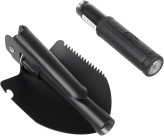 Carbon steel multi-purpose folding shovel and pickaxe