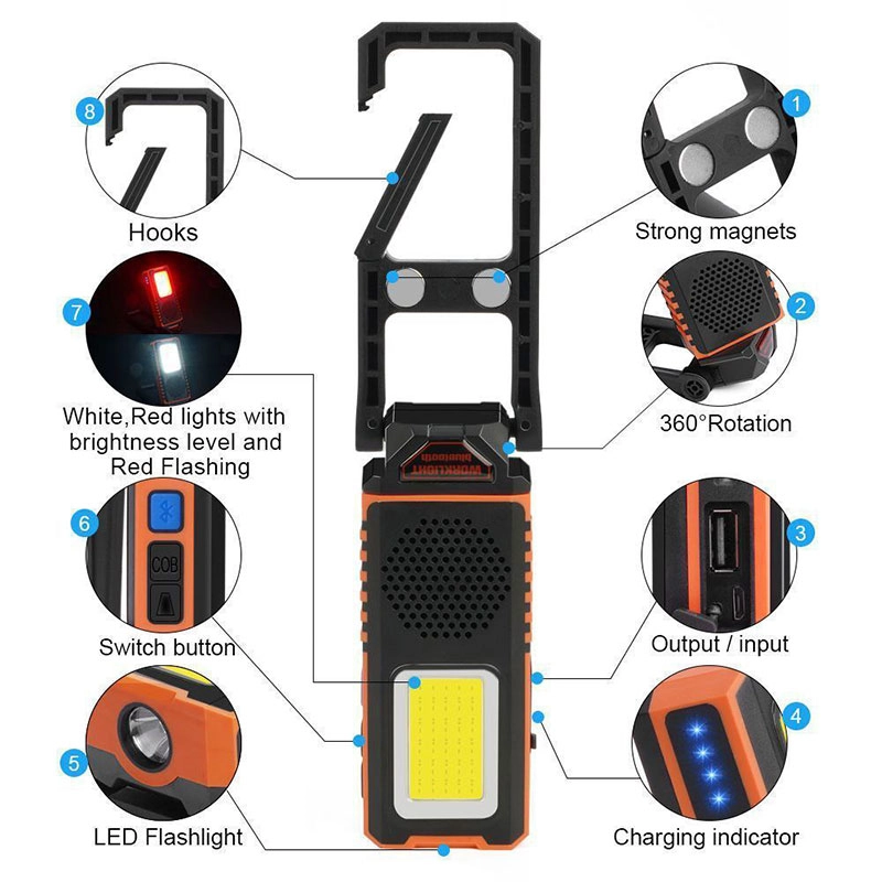 Rechargeable lamp with Bluetooth speaker