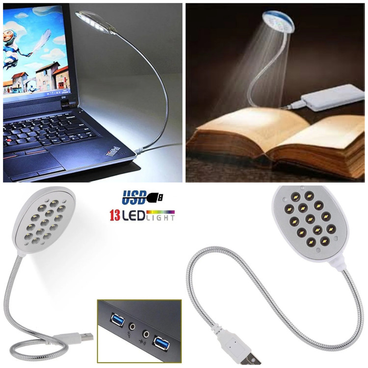 Reading light with 13 LEDs and USB port