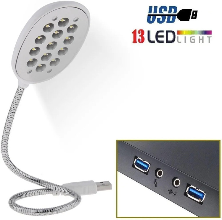 چراغ مطالعه با 13 عدد LED وپورت USB
