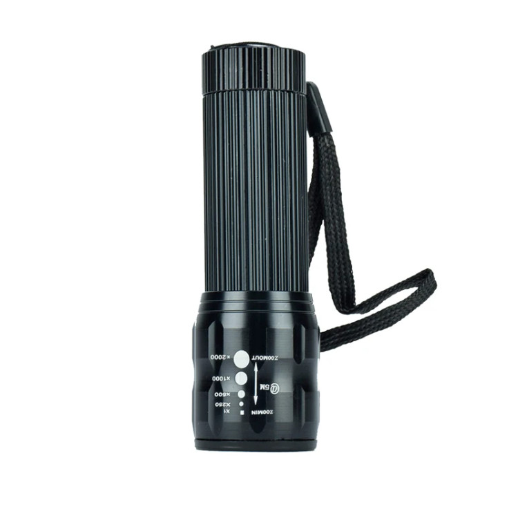 چراغ قوه زوم دار کوچک باطری خور کیف دار