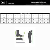 جدول سایز بندی کفش کوهنوردی ساق بلند اسنوهاک مدل Sirwan کد SN-S1112