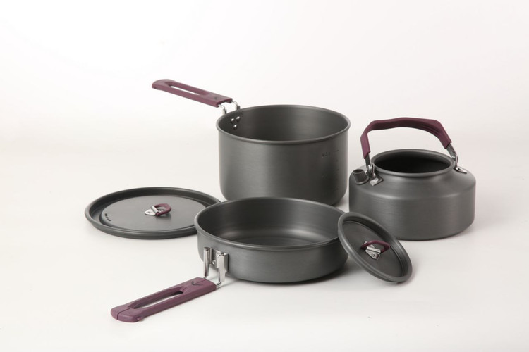 ست ظروف قابلمه ماهی تابه کتری دو نفره اسنوهاک کد SN-T112