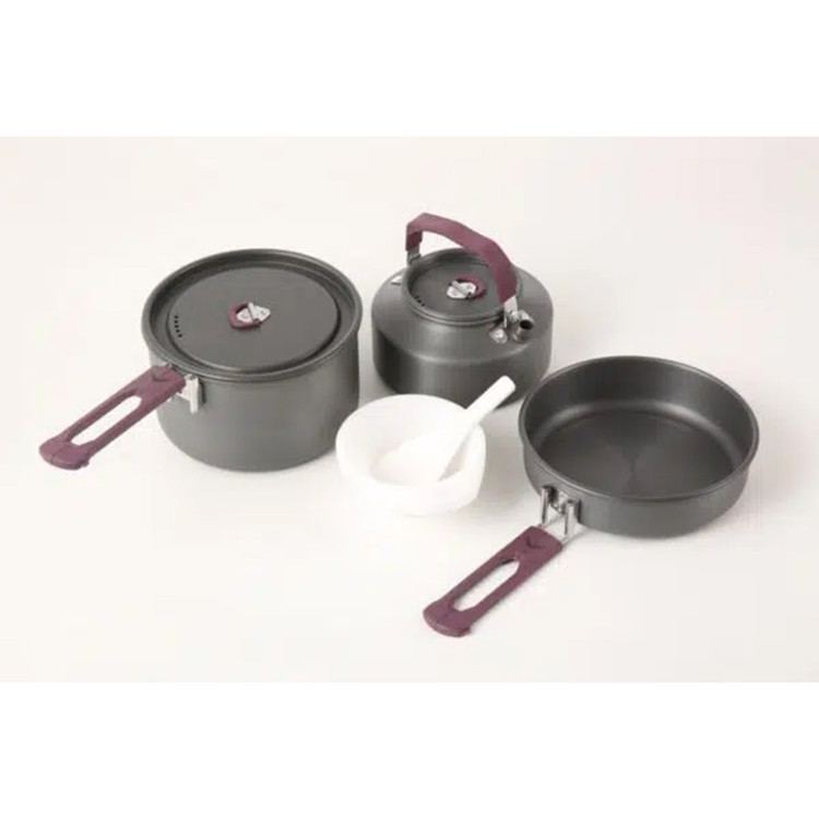 ست ظروف قابلمه ماهی تابه کتری دو نفره اسنوهاک کد SN-T112