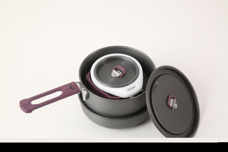 ست ظروف قابلمه ماهی تابه کتری دو نفره اسنوهاک کد SN-T112