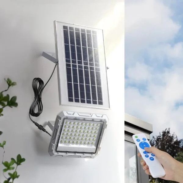 پروژکتور خورشیدی LED پنل جدا مدل ریموت دار